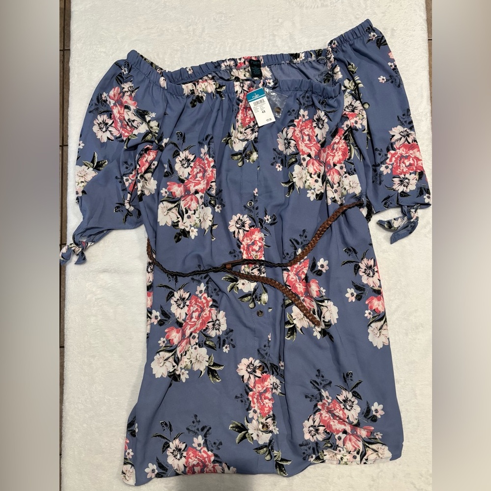 Rue21 Blue and Pink Floral Dress